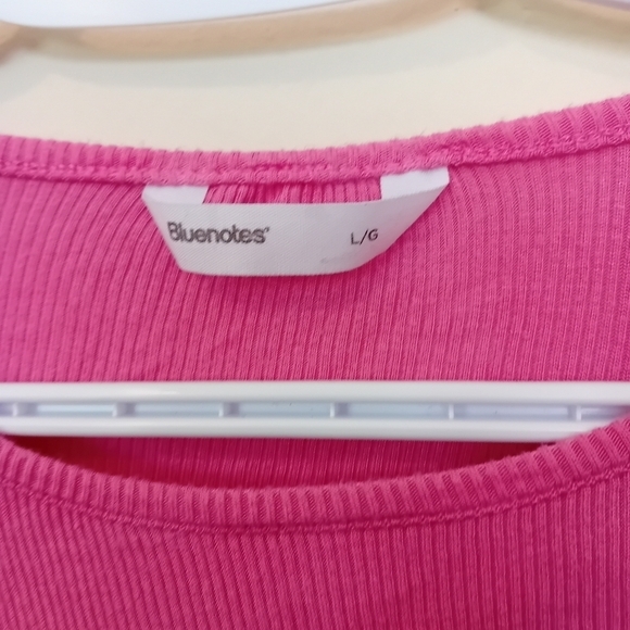 Bluenotes Women's Pink Ruched Casual Tie Up Top Summer Spring Size Large - Picture 5 of 8